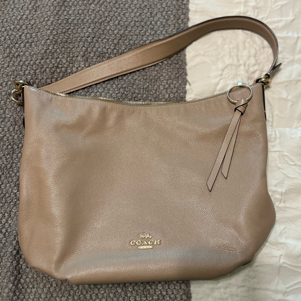 Coach Tan Shoulder Bag with Minimalist Design